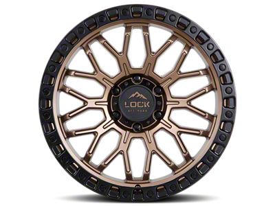 Lock Off-Road Combat Matte Bronze with Matte Black Ring 6-Lug Wheel; 17x9; -12mm Offset (2024 Tacoma)