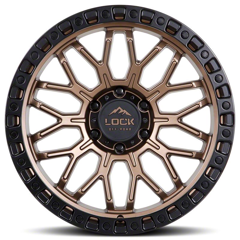 Lock Off-Road Tacoma Combat Matte Bronze with Matte Black Ring 6-Lug ...