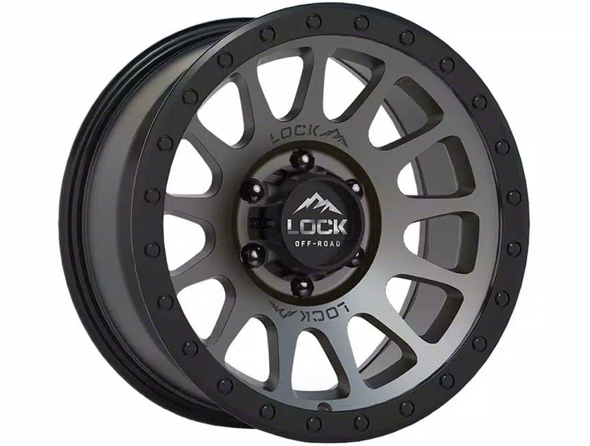 Lock OffRoad Yosemite Matte Grey with Matte Black Ring 6Lug