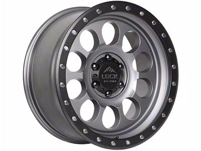 Lock Off-Road 50Cal Matte Grey with Matte Black Ring 6-Lug Wheel; 17x9; 0mm Offset (21-24 Bronco, Excluding Raptor)