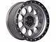 Lock Off-Road 50Cal Matte Grey with Matte Black Ring 6-Lug Wheel; 17x9; -12mm Offset (21-24 Bronco, Excluding Raptor)