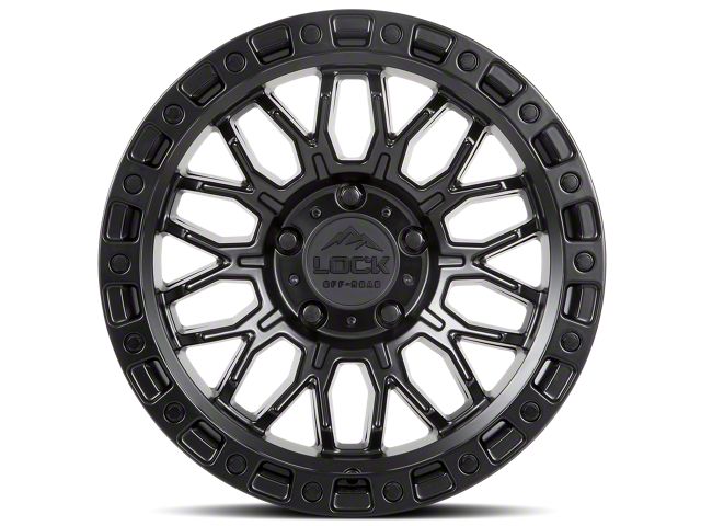 Lock Off-Road Combat Matte Black with Matte Black Ring 6-Lug Wheel; 20x9; 0mm Offset (21-24 Bronco, Excluding Raptor)