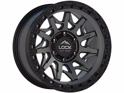 Lock Off-Road Lunatic Matte Grey with Matte Black Ring 6-Lug Wheel; 17x9; 1mm Offset (21-24 Bronco, Excluding Raptor)