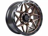 Lock Off-Road Matrix Matte Bronze with Matte Black Ring 6-Lug Wheel; 20x10; -18mm Offset (21-25 Bronco, Excluding Raptor)