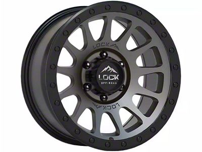 Lock Off-Road Yosemite Matte Grey with Matte Black Ring 6-Lug Wheel; 17x9; 0mm Offset (22-24 Bronco Raptor)