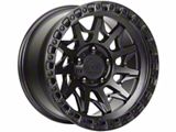 Lock Off-Road Lunatic Matte Black with Matte Black Ring Wheel; 17x9 (20-24 Jeep Gladiator JT)