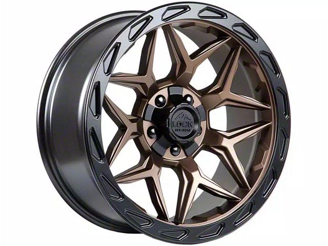 Lock Off-Road Matrix Matte Bronze with Matte Black Ring Wheel; 17x9 (20-24 Jeep Gladiator JT)