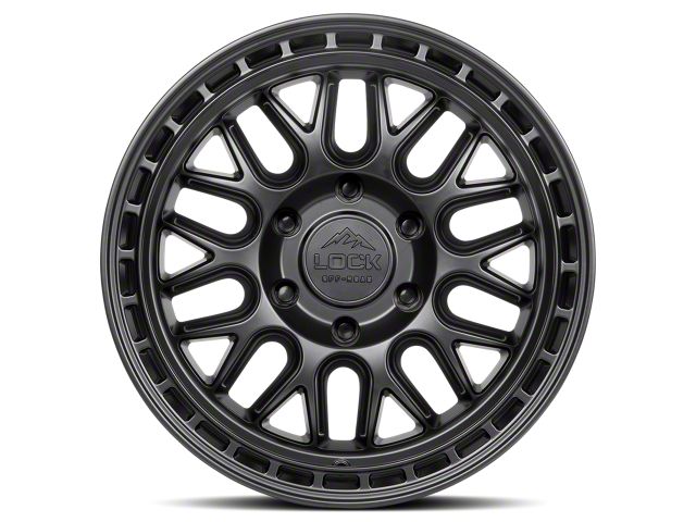 Lock Off-Road Onyx Matte Black with Matte Black Ring Wheel; 17x9 (20-24 Jeep Gladiator JT)