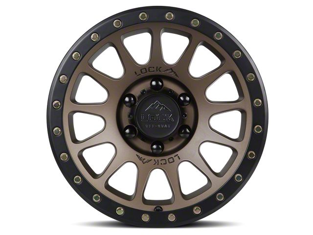 Lock Off-Road Yosemite Matte Desert Bronze with Matte Black Ring Wheel; 20x10 (20-24 Jeep Gladiator JT)