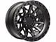 Lock Off-Road Lunatic Matte Black with Matte Black Ring Wheel; 17x9; -12mm Offset (99-04 Jeep Grand Cherokee WJ)