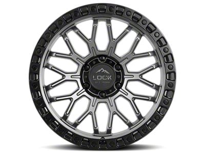 Lock Off-Road Combat Matte Grey with Matte Black Ring Wheel; 17x9; -12mm Offset (99-04 Jeep Grand Cherokee WJ)