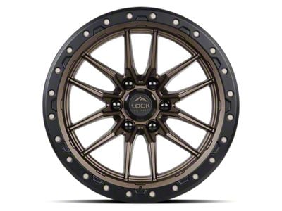 Lock Off-Road Krawler Matte Bronze with Matte Black Ring Wheel; 18x9; 1mm Offset (99-04 Jeep Grand Cherokee WJ)