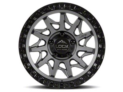 Lock Off-Road Lunatic Matte Grey with Matte Black Ring Wheel; 18x9; -12mm Offset (99-04 Jeep Grand Cherokee WJ)