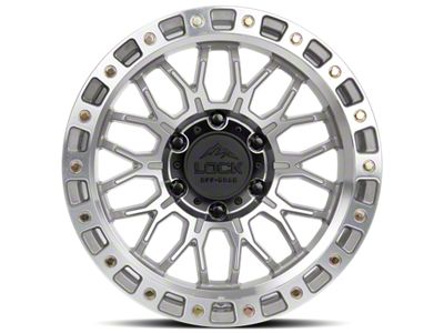 Lock Off-Road Combat Machining with Clear Coat Wheel; 17x9; 1mm Offset (11-21 Jeep Grand Cherokee WK2)