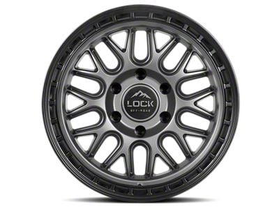 Lock Off-Road Onyx Matte Grey with Matte Black Ring Wheel; 17x9; -12mm Offset (11-21 Jeep Grand Cherokee WK2)