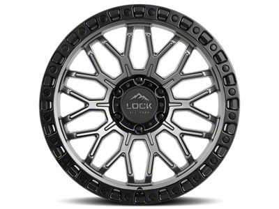 Lock Off-Road Combat Matte Grey with Matte Black Ring Wheel; 17x9; 1mm Offset (18-24 Jeep Wrangler JL)