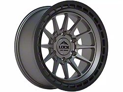 Lock Off-Road Baja Matte Grey with Matte Black Ring 6-Lug Wheel; 17x9; 0mm Offset (16-23 Tacoma)