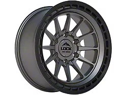 Lock Off-Road Baja Matte Grey with Matte Black Ring 6-Lug Wheel; 17x9; -12mm Offset (16-23 Tacoma)