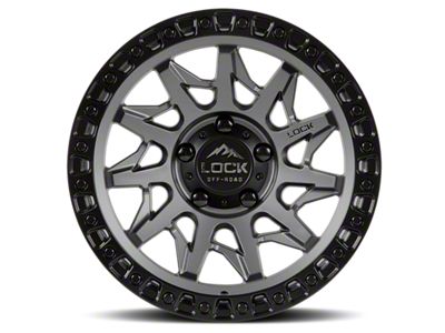 Lock Off-Road Lunatic Matte Grey with Matte Black Ring 6-Lug Wheel; 18x9; 1mm Offset (16-23 Tacoma)