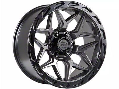 Lock Off-Road Matrix Matte Grey with Matte Black Ring 6-Lug Wheel; 20x10; -18mm Offset (16-24 Titan XD)