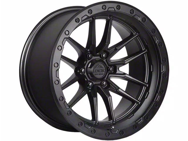 Lock Off-Road Krawler Matte Black with Matte Black Ring 6-Lug Wheel; 17x9; -12mm Offset (22-24 Tundra)