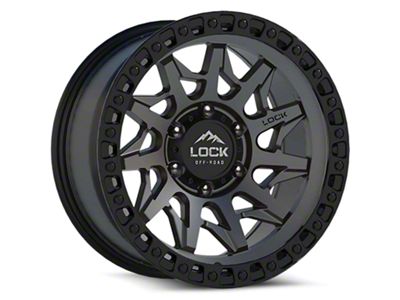 Lock Off-Road Lunatic Matte Grey with Matte Black Ring 6-Lug Wheel; 20x10; -18mm Offset (22-24 Tundra)