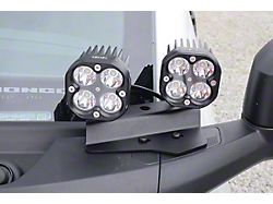 LoD Offroad Black Ops Double A-Pillar Base Light Mounts; Black Texture (21-24 Bronco)