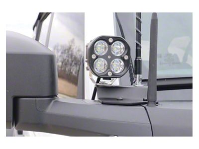 LoD Offroad Black Ops Single A-Pillar Base Light Mounts; Black Texture (21-24 Bronco)