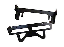 LoD Offroad Universal Front Bumper Fairlead License Plate Flip-Up Mount; Black Texture (20-24 Jeep Gladiator JT)