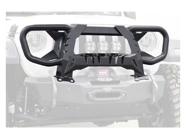 LoD Offroad Black Ops Front Bumper Full Guard; Black Texture (07-24 Jeep Wrangler JK & JL)