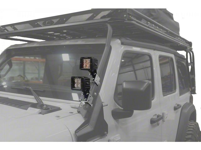 LoD Offroad Destroyer Roof Rack Light Mount; Black Texture (07-24 Jeep Wrangler JK & JL)