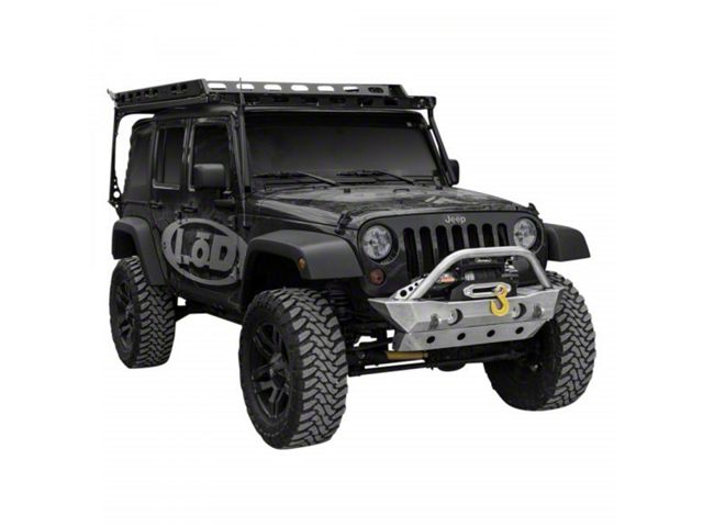 LoD Offroad Destroyer Shorty Front Bumper with Bull Bar; Black Texture (07-18 Jeep Wrangler JK)