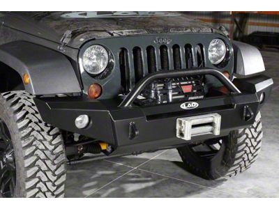 LoD Offroad Signature Series Full-Width Front Bumper for Warn Power Plant Winch Only; Black Texture (07-18 Jeep Wrangler JK)