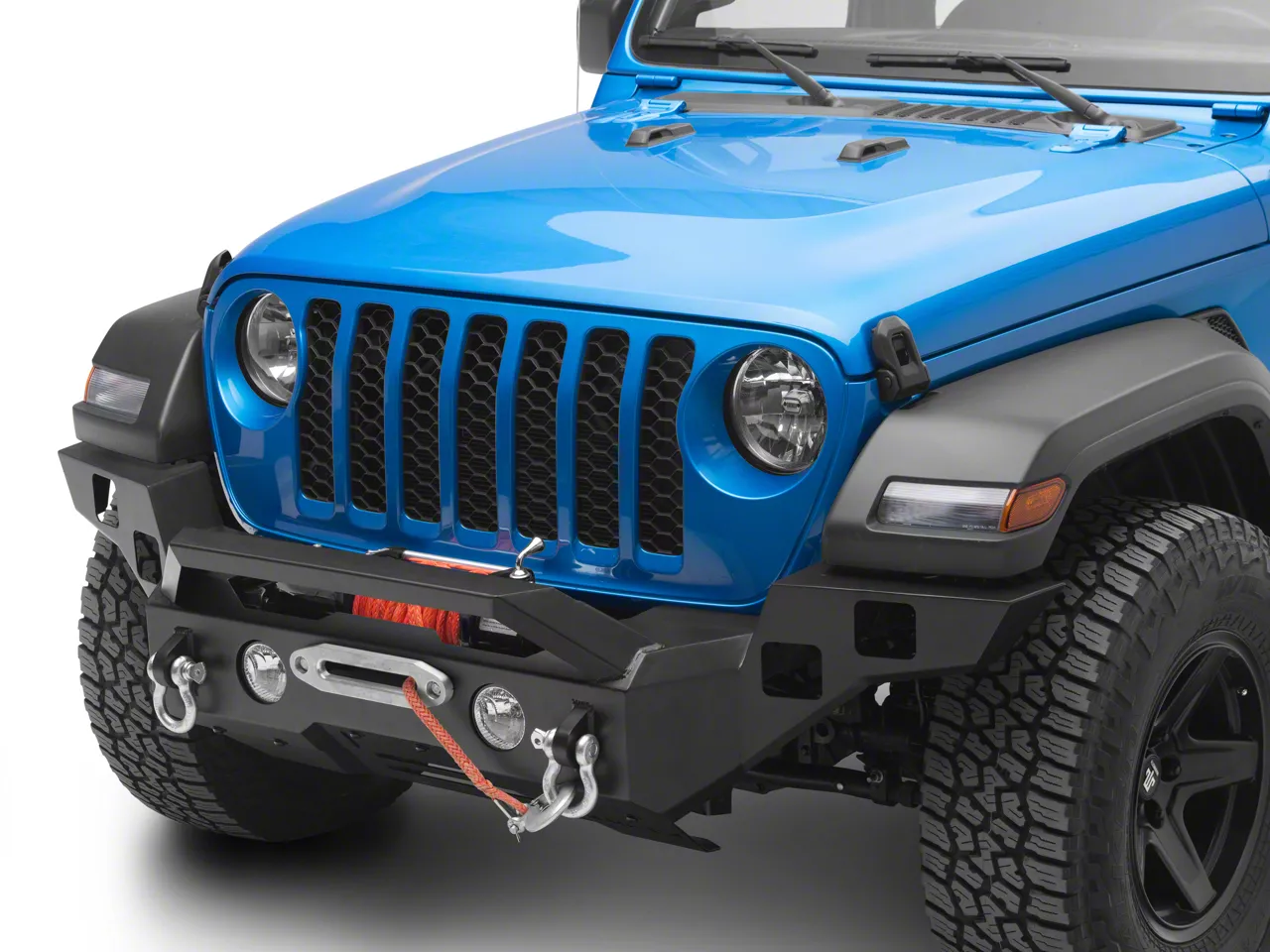 Magnum Jeep Gladiator RT Full Width Winch Front Bumper; Black Textured ...