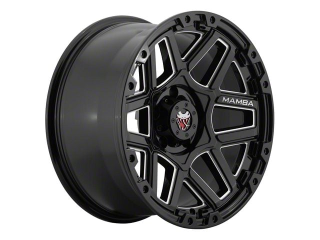 Mamba Offroad Wheels Type M23 Gloss Black Machined 6-Lug Wheel; 17x9; 12mm Offset (05-15 Tacoma)