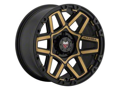 Mamba Offroad Wheels M23 Matte Black with Bronze Face 6-Lug Wheel; 20x9; -12mm Offset (10-24 4Runner)