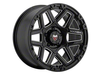 Mamba Offroad Wheels Type M23 Gloss Black with Machined Ball Cut Wheel; 17x9 (20-24 Jeep Gladiator JT)