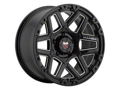 Mamba Offroad Wheels Type M23 Gloss Black with Machined Ball Cut Wheel; 17x9 (07-18 Jeep Wrangler JK)
