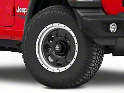 Mammoth 8 Aluminum Simulated Beadlock Black Wheel; 17x9; -6mm Offset (18-25 Jeep Wrangler JL)