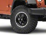 Mammoth 8 Simulated Beadlock Style Black Wheel; 16x8; 0mm Offset (07-18 Jeep Wrangler JK)