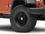 Mammoth 8 Steel Black Wheel with Polished Center Cap; 17x9; -6mm Offset (07-18 Jeep Wrangler JK)