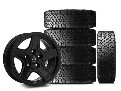 Mammoth Boulder Black 16x8 Wheel and BF Goodrich All Terrain TA KO2 305/70R16 Tire Kit (07-18 Jeep Wrangler JK)