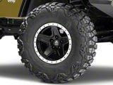 Mammoth Boulder Simulated Beadlock Style Black Wheel; 15x8; -19mm Offset (97-06 Jeep Wrangler TJ)