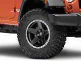 Mammoth Boulder Simulated Beadlock Style Black Wheel; 17x9; -6mm Offset (07-18 Jeep Wrangler JK)