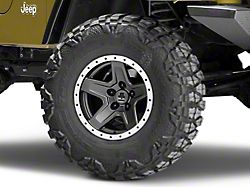 Mammoth Boulder Simulated Beadlock Style Charcoal Wheel; 15x8 (97-06 Jeep Wrangler TJ)