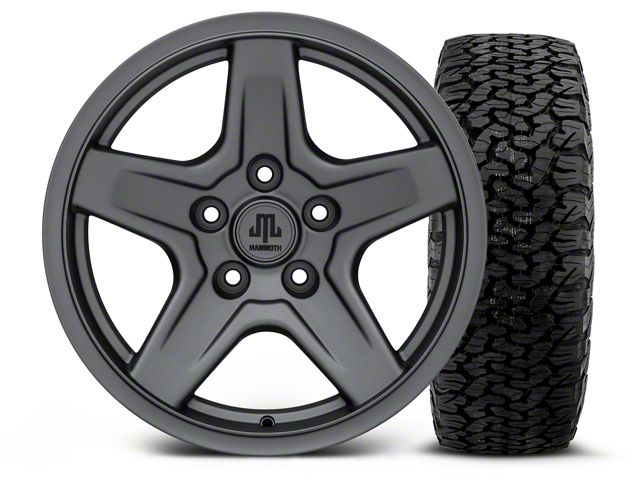 Mammoth Boulder Charcoal 17x9 Wheel and BF Goodrich All Terrain TA KO2 315/70R17 Tire Kit (07-18 Jeep Wrangler JK)