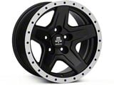 Mammoth Boulder Simulated Beadlock Style Black Wheel; 15x8; -19mm Offset (84-01 Jeep Cherokee XJ)