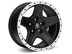 Mammoth Boulder Simulated Beadlock Style Black Wheel; 16x8; 0mm Offset (84-01 Jeep Cherokee XJ)