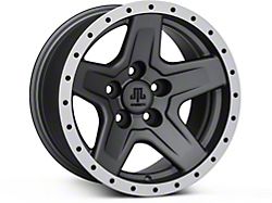 Mammoth Boulder Simulated Beadlock Style Charcoal Wheel; 15x8 (84-01 Jeep Cherokee XJ)