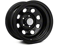 Mammoth D Window Black Steel Wheel; 15x10; -45mm Offset (84-01 Jeep Cherokee XJ)